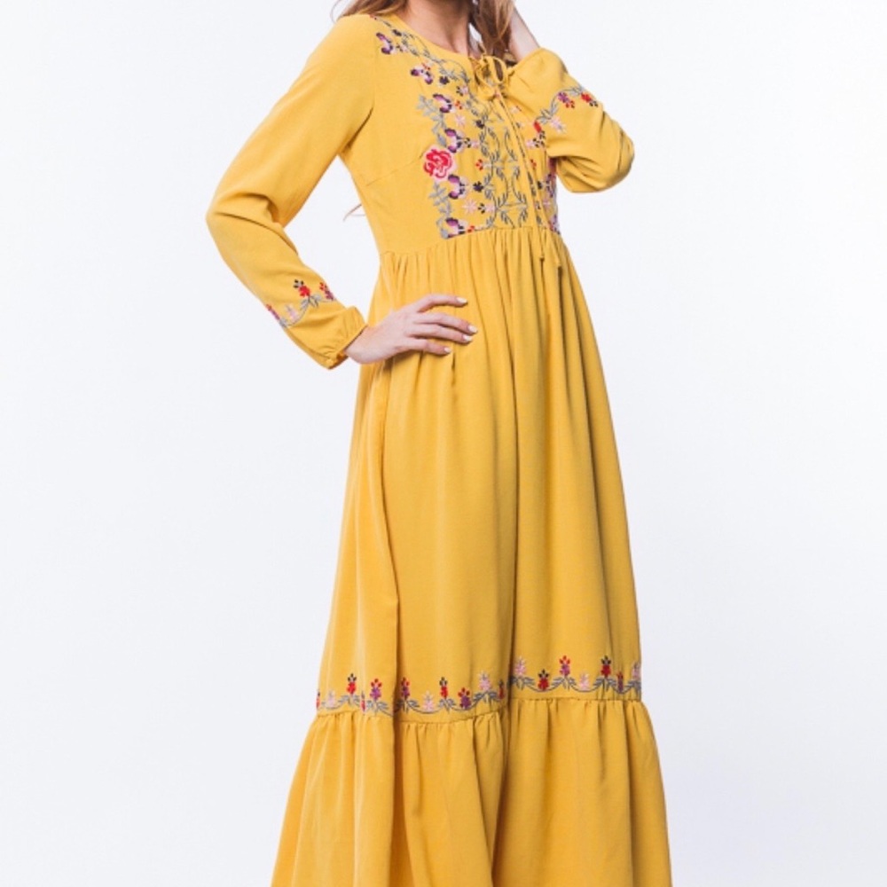 Boutique Style Embroidered Maxi Dress